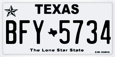 TX license plate BFY5734