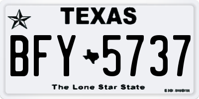 TX license plate BFY5737