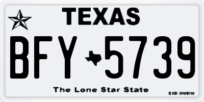 TX license plate BFY5739