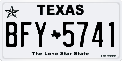 TX license plate BFY5741