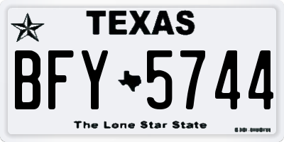 TX license plate BFY5744