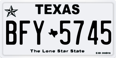 TX license plate BFY5745