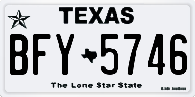 TX license plate BFY5746