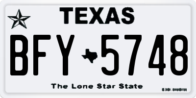 TX license plate BFY5748