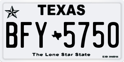 TX license plate BFY5750