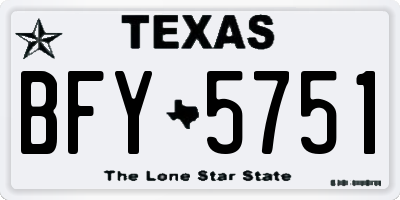 TX license plate BFY5751
