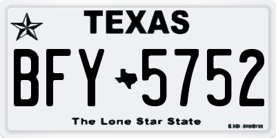 TX license plate BFY5752