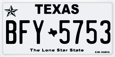 TX license plate BFY5753