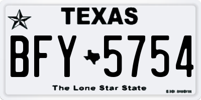 TX license plate BFY5754