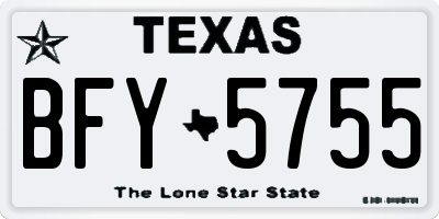 TX license plate BFY5755