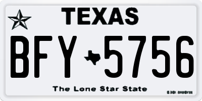 TX license plate BFY5756
