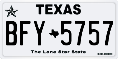 TX license plate BFY5757
