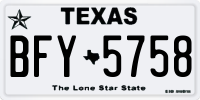 TX license plate BFY5758