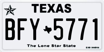 TX license plate BFY5771
