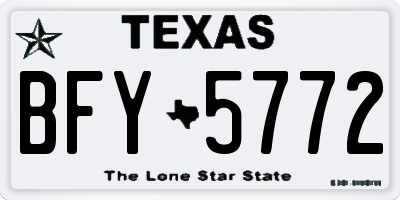 TX license plate BFY5772
