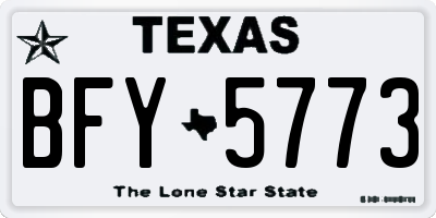 TX license plate BFY5773