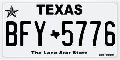 TX license plate BFY5776