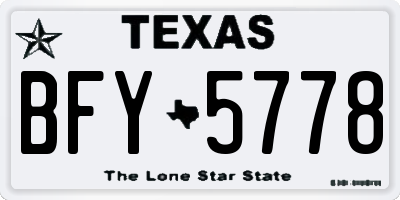 TX license plate BFY5778