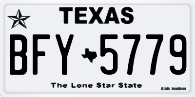 TX license plate BFY5779