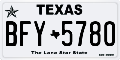 TX license plate BFY5780
