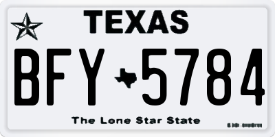 TX license plate BFY5784