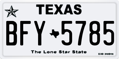 TX license plate BFY5785