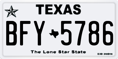 TX license plate BFY5786