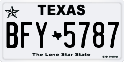TX license plate BFY5787