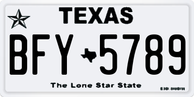 TX license plate BFY5789