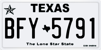 TX license plate BFY5791