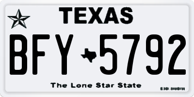 TX license plate BFY5792