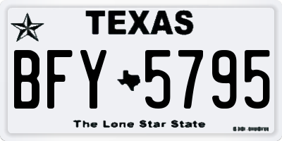 TX license plate BFY5795