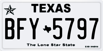 TX license plate BFY5797