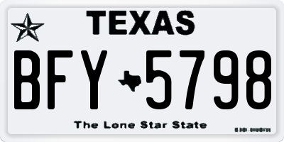 TX license plate BFY5798