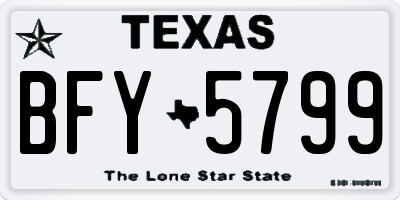 TX license plate BFY5799