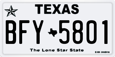 TX license plate BFY5801