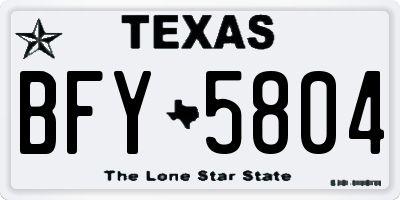 TX license plate BFY5804