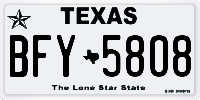 TX license plate BFY5808