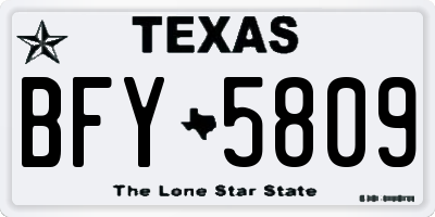TX license plate BFY5809