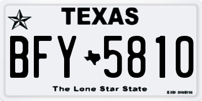 TX license plate BFY5810