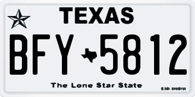 TX license plate BFY5812