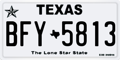 TX license plate BFY5813