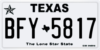 TX license plate BFY5817