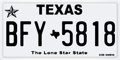 TX license plate BFY5818