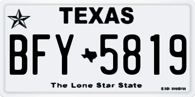 TX license plate BFY5819