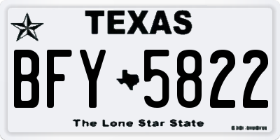 TX license plate BFY5822