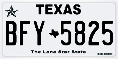 TX license plate BFY5825