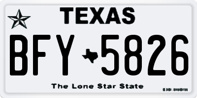 TX license plate BFY5826