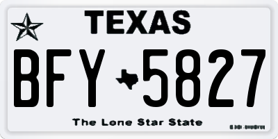 TX license plate BFY5827