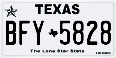 TX license plate BFY5828